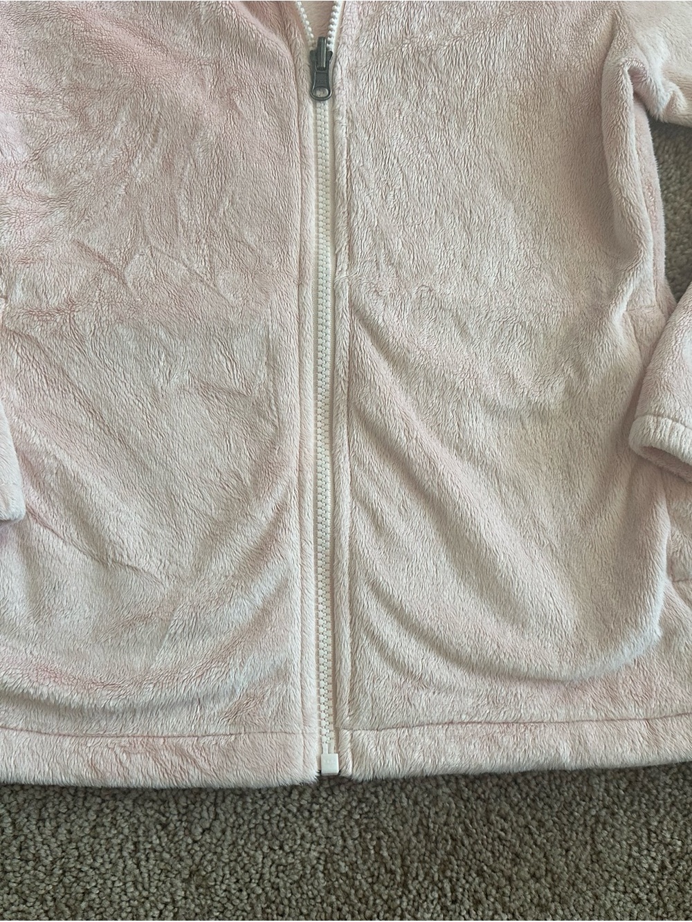 The North Face Girl’s Light Pink Plush Zip-Up Fleece Jacket - Picture 5 of 9